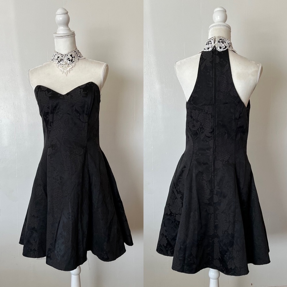 Vintage Gunne Sax Jessica McClintock Reverse Halter Party Dress - Picture 2 of 12